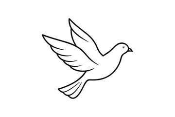 Elegant Line Art Flying Dove Vector Design Minimalist Dove Illustration
