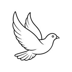 Elegant Line Art Flying Dove Vector Design Minimalist Dove Illustration
