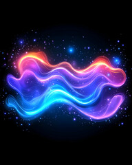 Obraz premium Abstract neon wavy glow design