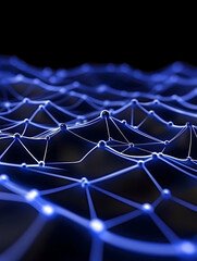 Obraz premium Abstract network structure with glowing points and lines