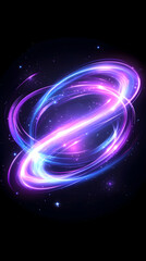 Obraz premium Abstract swirling light patterns in vibrant purple and blue