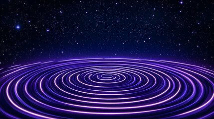 Fototapeta premium Abstract swirling neon purple space stage