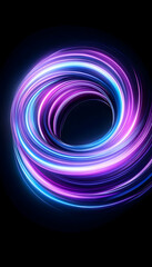 Naklejka premium Abstract swirling neon rings of light