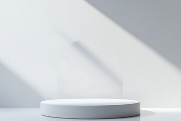Minimalistic White Modern Podium Stage Platform for Product Display and Presentations