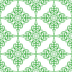green and white vintage classic motif seamless pattern for wallpaper and tile