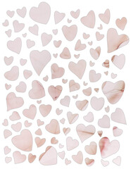 Watercolor Heartrs. Magenta color, White Spots.