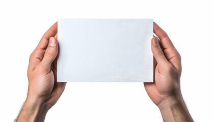 Obraz premium Blank paper held in hands (2)