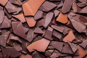 Broken dark and milk chocolate pieces