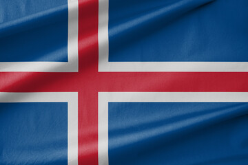 Obraz premium Iceland National Flag Waving in the Wind