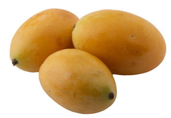 Ripe Mangoes Isolated on White Background

