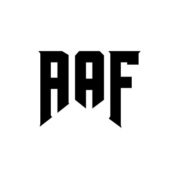 AAF letter logo design for technology company. AAF logo design black and white color combination. AAF logo, AAF vector, AAF design, AAF icon, AAF alphabet. AAF typography logo design.
