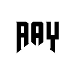 AAY letter logo design for technology company. AAY logo design black and white color combination. AAY logo, AAY vector, AAY design, AAY icon, AAY alphabet. AAY typography logo design.