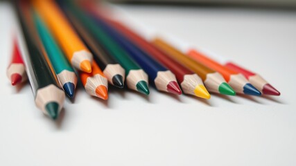 Fototapeta premium Colored Pencils on a White Background