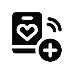 health app glyph icon. Strong and solid vector icon for websites, mobile interfaces, presentations, and visual branding. High quality and easy to edit.