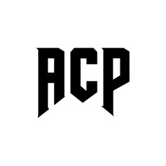 ACP letter logo design for technology company. ACP logo design black and white color combination. ACP logo, ACP vector, ACP design, ACP icon, ACP alphabet. ACP typography logo design.