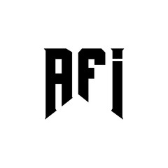 AFI letter logo design for technology company. AFI logo design black and white color combination. AFI logo, AFI vector, AFI design, AFI icon, AFI alphabet. AFI typography logo design.