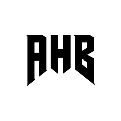AHB letter logo design for technology company. AHB logo design black and white color combination. AHB logo, AHB vector, AHB design, AHB icon, AHB alphabet. AHB typography logo design.