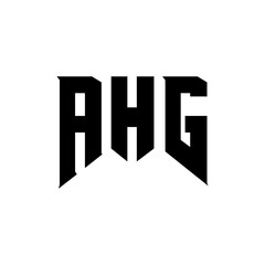 AHG letter logo design for technology company. AHG logo design black and white color combination. AHG logo, AHG vector, AHG design, AHG icon, AHG alphabet. AHG typography logo design.