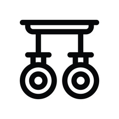 gymnastic ring line icon. Clean and minimalist vector icon for websites, mobile apps, presentations, and logos. Fully scalable and customizable for any project.