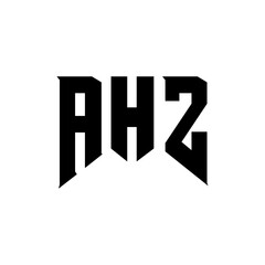 Obraz premium AHZ letter logo design for technology company. AHZ logo design black and white color combination. AHZ logo, AHZ vector, AHZ design, AHZ icon, AHZ alphabet. AHZ typography logo design.