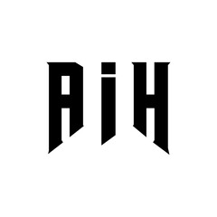 AIH letter logo design for technology company. AIH logo design black and white color combination. AIH logo, AIH vector, AIH design, AIH icon, AIH alphabet. AIH typography logo design.