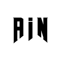 AIN letter logo design for technology company. AIN logo design black and white color combination. AIN logo, AIN vector, AIN design, AIN icon, AIN alphabet. AIN typography logo design.