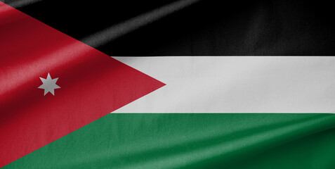 Jordan National Flag Waving in the Wind