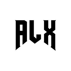 ALX letter logo design for technology company. ALX logo design black and white color combination. ALX logo, ALX vector, ALX design, ALX icon, ALX alphabet. ALX typography logo design.