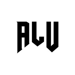 ALU letter logo design for technology company. ALU logo design black and white color combination. ALU logo, ALU vector, ALU design, ALU icon, ALU alphabet. ALU typography logo design.