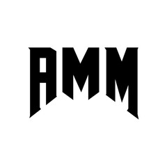 AMM letter logo design for technology company. AMM logo design black and white color combination. AMM logo, AMM vector, AMM design, AMM icon, AMM alphabet. AMM typography logo design.