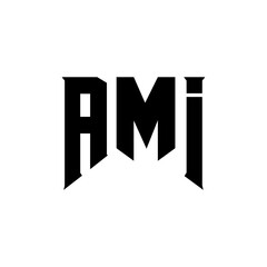 AMI letter logo design for technology company. AMI logo design black and white color combination. AMI logo, AMI vector, AMI design, AMI icon, AMI alphabet. AMI typography logo design.