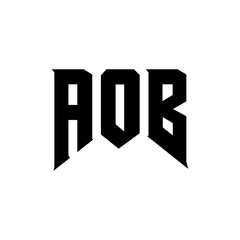 AOB letter logo design for technology company. AOB logo design black and white color combination. AOB logo, AOB vector, AOB design, AOB icon, AOB alphabet. AOB typography logo design.