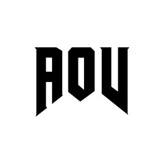 AOV letter logo design for technology company. AOV logo design black and white color combination. AOV logo, AOV vector, AOV design, AOV icon, AOV alphabet. AOV typography logo design.