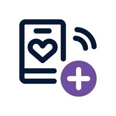Obraz premium health app dual tone icon. Sleek and modern vector icon for websites, mobile apps, marketing materials, and corporate design. Fully scalable and ready to use.