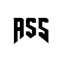ASS letter logo design for technology company. ASS logo design black and white color combination. ASS logo, ASS vector, ASS design, ASS icon, ASS alphabet. ASS typography logo design.
