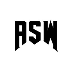 ASW letter logo design for technology company. ASW logo design black and white color combination. ASW logo, ASW vector, ASW design, ASW icon, ASW alphabet. ASW typography logo design.