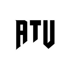 ATU letter logo design for technology company. ATU logo design black and white color combination. ATU logo, ATU vector, ATU design, ATU icon, ATU alphabet. ATU typography logo design.