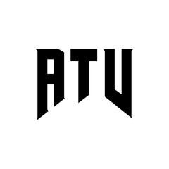 ATV letter logo design for technology company. ATV logo design black and white color combination. ATV logo, ATV vector, ATV design, ATV icon, ATV alphabet. ATV typography logo design.