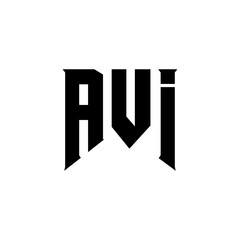 AVI letter logo design for technology company. AVI logo design black and white color combination. AVI logo, AVI vector, AVI design, AVI icon, AVI alphabet. AVI typography logo design.