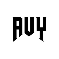 AUY letter logo design for technology company. AUY logo design black and white color combination. AUY logo, AUY vector, AUY design, AUY icon, AUY alphabet. AUY typography logo design.