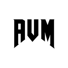 AVM letter logo design for technology company. AVM logo design black and white color combination. AVM logo, AVM vector, AVM design, AVM icon, AVM alphabet. AVM typography logo design.