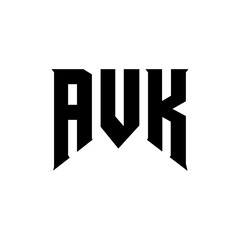 AVK letter logo design for technology company. AVK logo design black and white color combination. AVK logo, AVK vector, AVK design, AVK icon, AVK alphabet. AVK typography logo design.