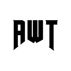 AWT letter logo design for technology company. AWT logo design black and white color combination. AWT logo, AWT vector, AWT design, AWT icon, AWT alphabet. AWT typography logo design.