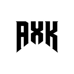 AXK letter logo design for technology company. AXK logo design black and white color combination. AXK logo, AXK vector, AXK design, AXK icon, AXK alphabet. AXK typography logo design.