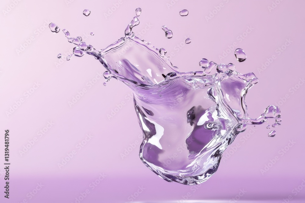 Poster a splash of water is frozen in time, captured in a still image