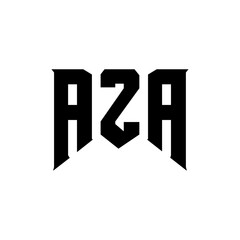 AZA letter logo design for technology company. AZA logo design black and white color combination. AZA logo, AZA vector, AZA design, AZA icon, AZA alphabet. AZA typography logo design.