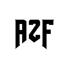 AZF letter logo design for technology company. AZF logo design black and white color combination. AZF logo, AZF vector, AZF design, AZF icon, AZF alphabet. AZF typography logo design.