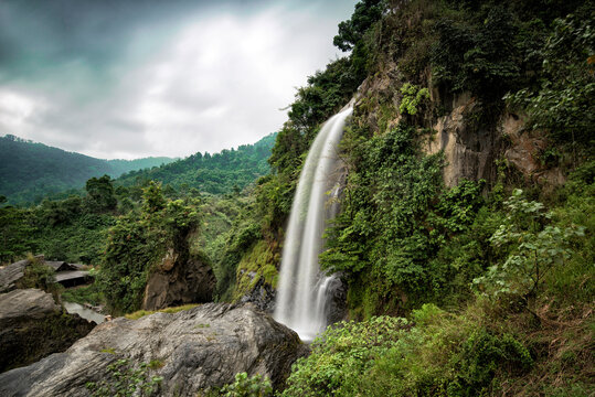 Bidadari Waterfall on an overcast day, Sentul, Bogor, West Java, Indonesia