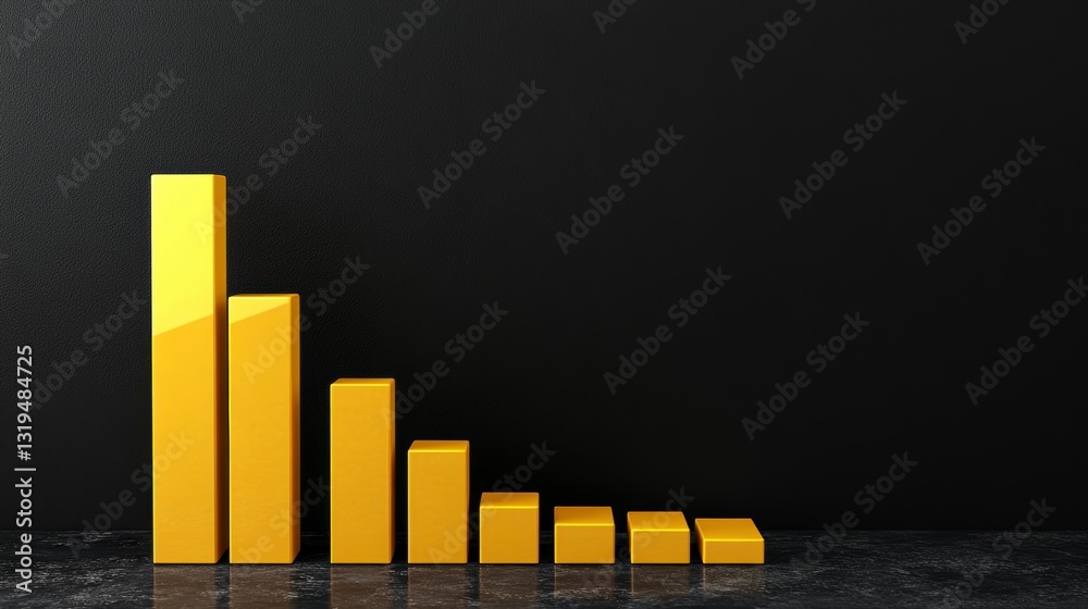 Aufkleber Declining bar graph on dark background