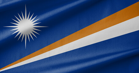 Fototapeta premium Marshall Islands National Flag Waving in the Wind